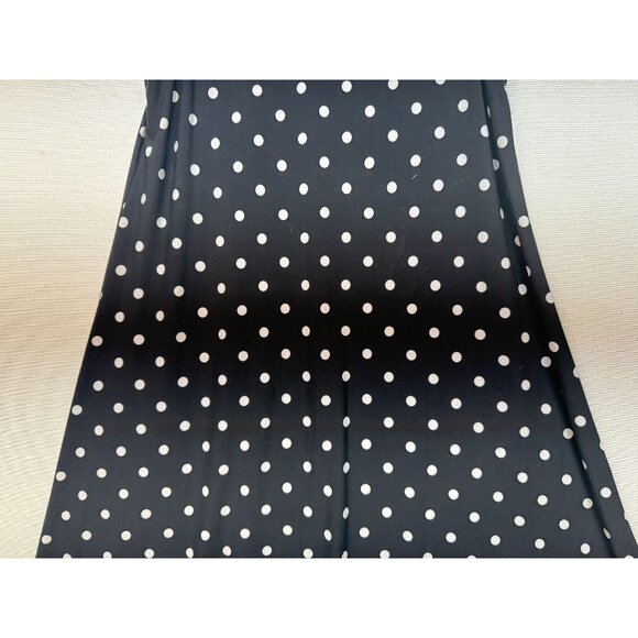 Chaps Women's A-Line Shift Dress Sleeveless Summer Size M Black White Polka Dot - Picture 6 of 12